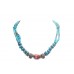 Tibetan Silver Necklace Beaded Turquoise Coral Gem Stone Designer Handmade B318